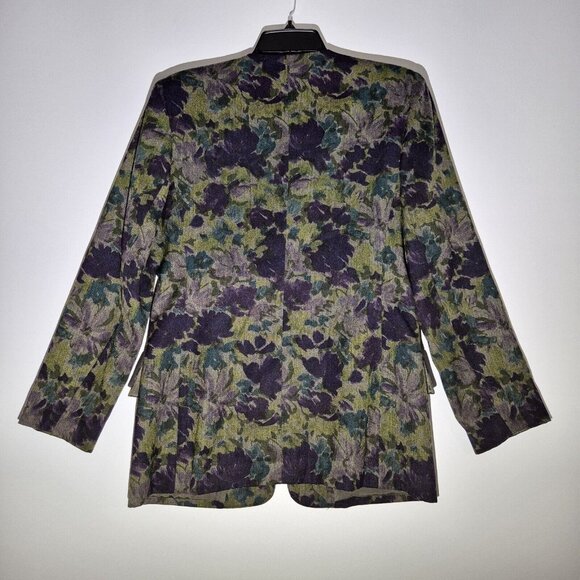 Oleg Cassini Women's Blazer Size 6 Floral Green Purple Lined Vintage (48) - Picture 3 of 9
